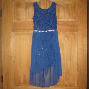 Girls BCX Girl Navy Blue Sequin Dress